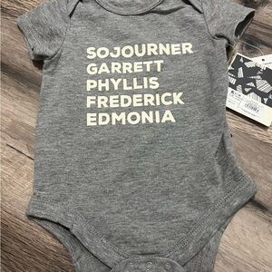 NWT Target Gray Bodysuit with Inspiring Female Names